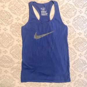 Royal blue razor back Nike tank
